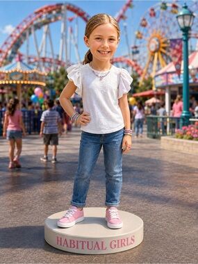 Habitual Girl’s Twist Front Shirt. Off-White. Size 16